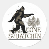 Gone Squatchin Classic Round Sticker (Voorkant)