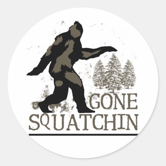 Gone Squatchin Classic Round Sticker (Voorkant)