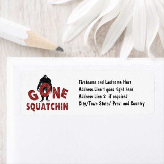 Gone Squatchin - Crayon Style Squatcher Etiket (Insitu)