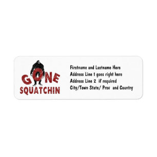 Gone Squatchin - Crayon Style Squatcher Etiket