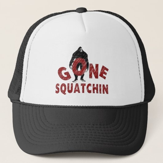 Gone Squatchin - Crayon Style Squatcher Trucker Pet (Voorkant)
