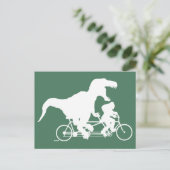 Gone Squatchin cycling met T-rex Briefkaart (Staand voorkant)