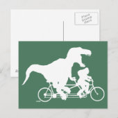 Gone Squatchin cycling met T-rex Briefkaart (Voorkant / Achterkant)
