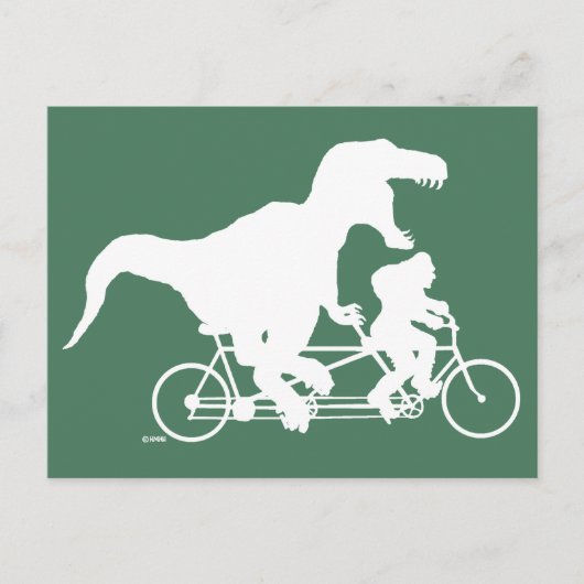 Gone Squatchin cycling met T-rex Briefkaart (Voorkant)