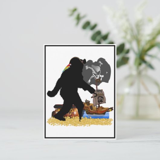 Gone Squatchin' Fer Buried Treasure Briefkaart (Staand voorkant)