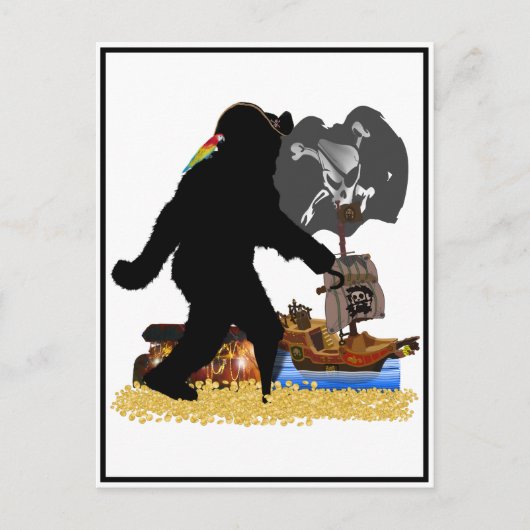 Gone Squatchin' Fer Buried Treasure Briefkaart (Voorkant)