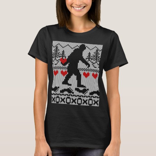 Gone Squatchin for Love Ugly Knit Style T-shirt (Voorkant)