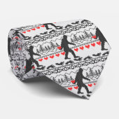 Gone Squatchin for Love Ugly Sweater Knit Style Stropdas (Opgerold)