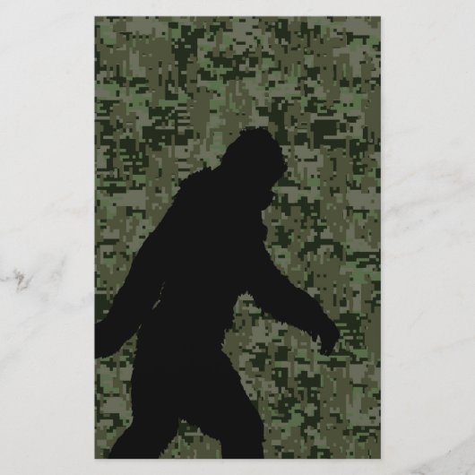Gone Squatchin for on Olive Digital Camouflage Briefpapier (Voorkant)