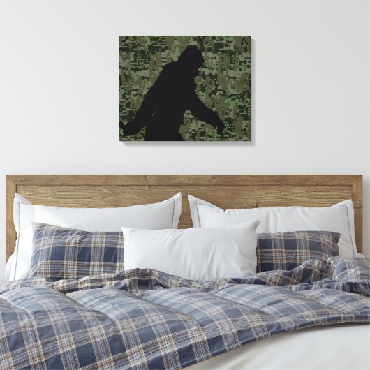 Gone Squatchin for on Olive Digital Camouflage Canvas Afdruk (Insitu (Slaapkamer))
