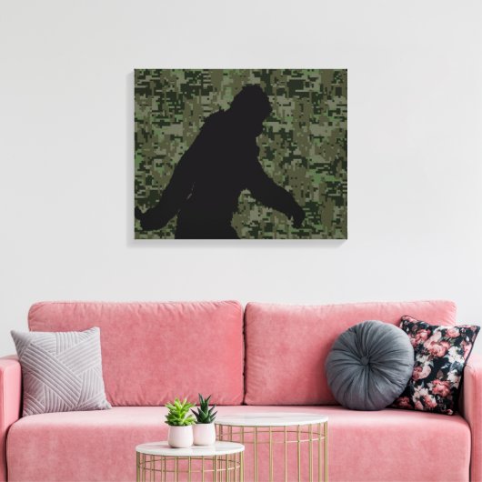 Gone Squatchin for on Olive Digital Camouflage Canvas Afdruk (Insitu (Woonkamer))