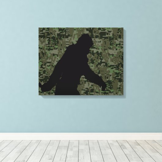 Gone Squatchin for on Olive Digital Camouflage Canvas Afdruk (Insitu (Houten vloer))