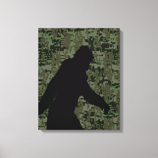 Gone Squatchin for on Olive Digital Camouflage Canvas Afdruk (Voorkant)