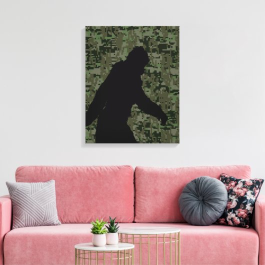Gone Squatchin for on Olive Digital Camouflage Canvas Afdruk (Insitu (Woonkamer))