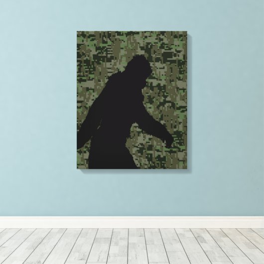 Gone Squatchin for on Olive Digital Camouflage Canvas Afdruk (Insitu (Houten vloer))