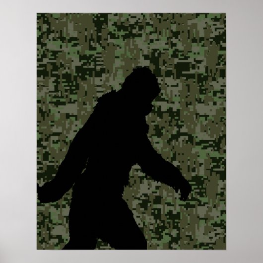 Gone Squatchin for on Olive Digital Camouflage Poster (Voorkant)