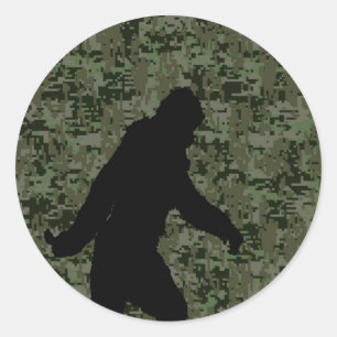 Gone Squatchin for on Olive Digital Camouflage Ronde Sticker