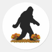Gone Squatchin for Thanksgiving Turkey Ronde Sticker (Voorkant)