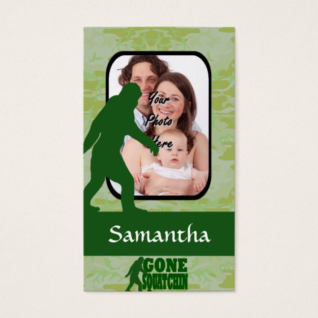 Gone squatchin fotosjabloon visitekaartje (Voorkant)