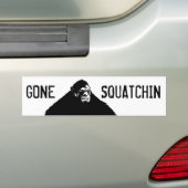 Gone Squatchin Funny Bigfoot Bumpersticker (Op auto)
