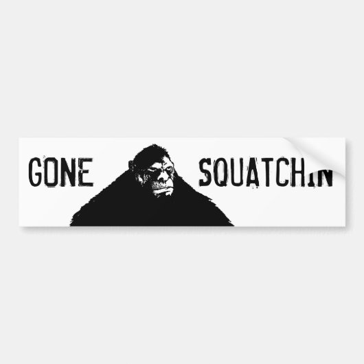 Gone Squatchin Funny Bigfoot Bumpersticker (Voorkant)