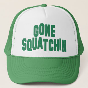 Gone Squatchin Green Mesh Snap Back Trucker Hat Trucker Pet