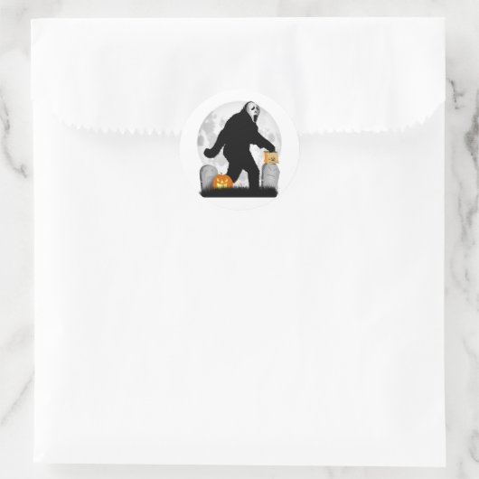 Gone Squatchin' Halloween Ronde Sticker (Tas)