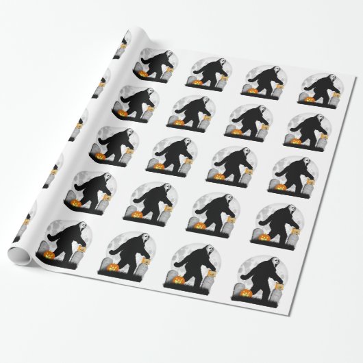 Gone Squatchin' - Halloween Squatchin' Cadeaupapier (Uitgerold)