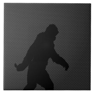 Gone Squatchin Houtskool Koolstofvezel Print Tegeltje