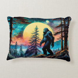 Gone Squatchin' Kleurrijke Sasquatch Landschap Accent Kussen