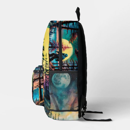 Gone Squatchin' Kleurrijke Sasquatch Landschap Bedrukte Rugzak (Rechts)