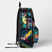 Gone Squatchin' Kleurrijke Sasquatch Landschap Bedrukte Rugzak (Links)