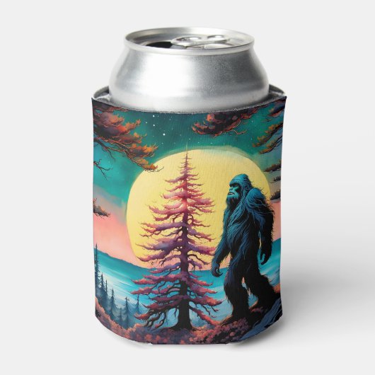 Gone Squatchin' Kleurrijke Sasquatch Landschap Blikjeskoeler (Blikje Voorkant)