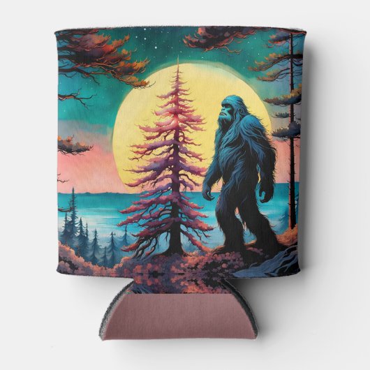 Gone Squatchin' Kleurrijke Sasquatch Landschap Blikjeskoeler (Voorkant)