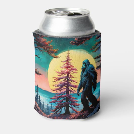 Gone Squatchin' Kleurrijke Sasquatch Landschap Blikjeskoeler (Blikje Achterkant)