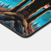 Gone Squatchin' Kleurrijke Sasquatch Landschap Bureaumat (Hoek)