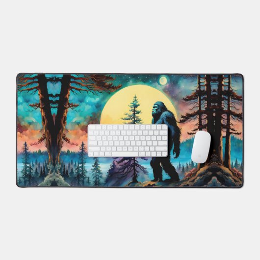 Gone Squatchin' Kleurrijke Sasquatch Landschap Bureaumat (Keyboard & Muis)