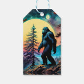 Gone Squatchin' Kleurrijke Sasquatch Landschap Cadeaulabel (Voorkant)
