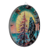 Gone Squatchin' Kleurrijke Sasquatch Landschap Dartbord (Voorkant Links)