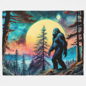Gone Squatchin' Kleurrijke Sasquatch Landschap Fleece Deken (Voorkant (Horizontaal))