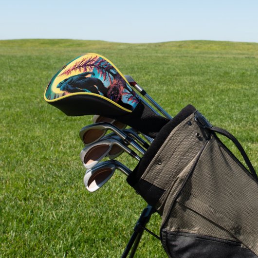 Gone Squatchin' Kleurrijke Sasquatch Landschap Golfheadcover (Insitu)