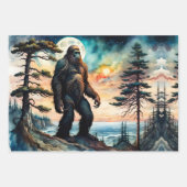 Gone Squatchin' Kleurrijke Sasquatch Landschap Inpakpapier Vel (Voorkant 3)