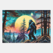 Gone Squatchin' Kleurrijke Sasquatch Landschap Inpakpapier Vel (Voorkant)