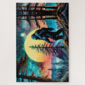 Gone Squatchin' Kleurrijke Sasquatch Landschap Legpuzzel (Verticaal)
