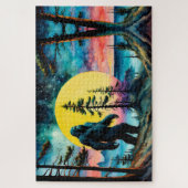 Gone Squatchin' Kleurrijke Sasquatch Landschap Legpuzzel (Verticaal)