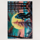 Gone Squatchin' Kleurrijke Sasquatch Landschap Legpuzzel (Verticaal)