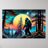 Gone Squatchin' Kleurrijke Sasquatch Landschap Poster (Voorkant)