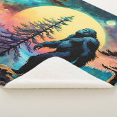 Gone Squatchin' Kleurrijke Sasquatch Landschap Sherpa Deken (3/4)