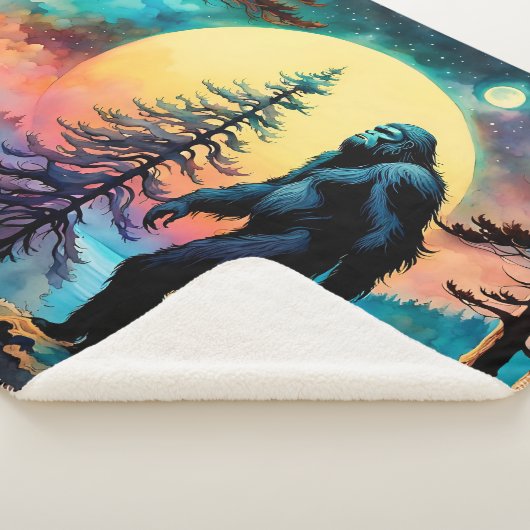 Gone Squatchin' Kleurrijke Sasquatch Landschap Sherpa Deken (3/4)
