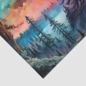 Gone Squatchin' Kleurrijke Sasquatch Landschap Tissuepapier (Detail)